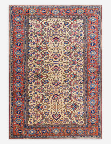 Vintage Turkish Hand-Knotted Wool Rug No. 552, 3'9" x 5'8"