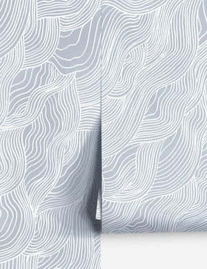 Alina Wallpaper, Blue - Swatch