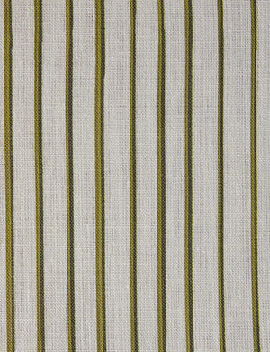 Almo Linen Fabric Swatch by Annie Coop, Olive and White