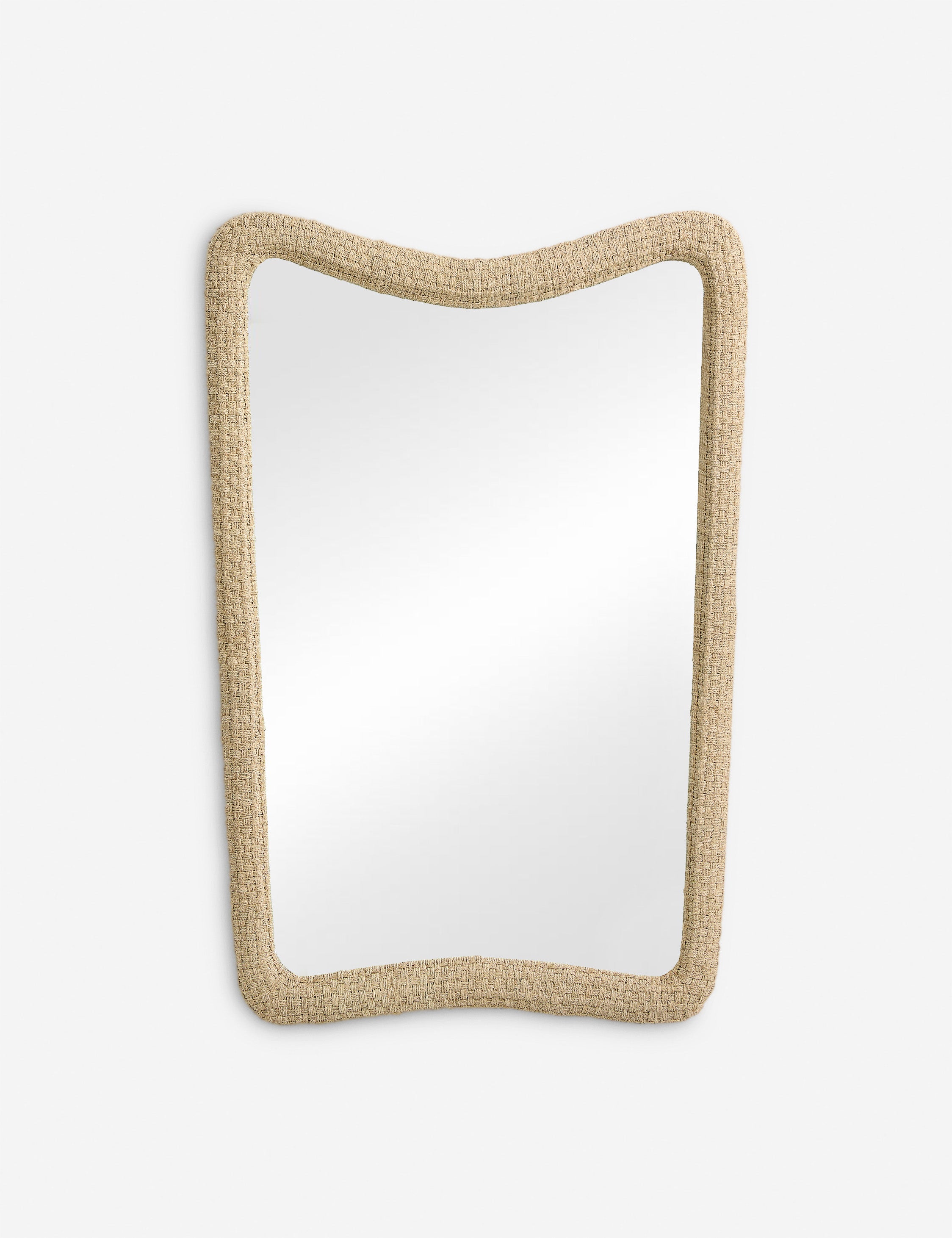 #color::natural | Anora woven wavy frame wall mirror