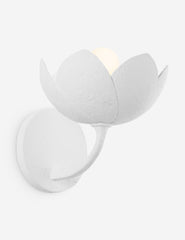 #color::white | Mishal white gesso floral silhouette sconce light