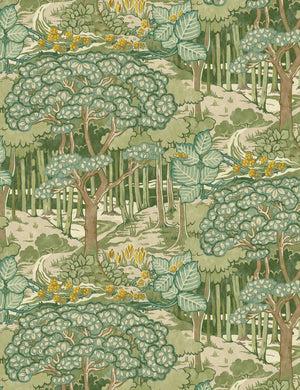 Lorelle Wallpaper Swatch, Green