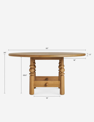 Blume Round Dining Table : Natural / 60