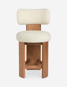 Open Box: Brisbane Counter Stool, Ivory Performance Linen