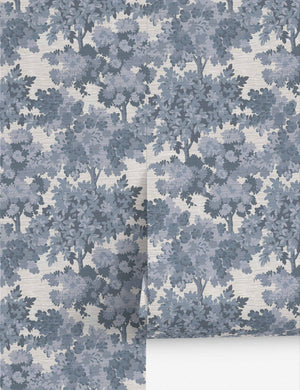 Breeland Faux Grasscloth Peel + Stick Wallpaper, Steel Blue - Swatch
