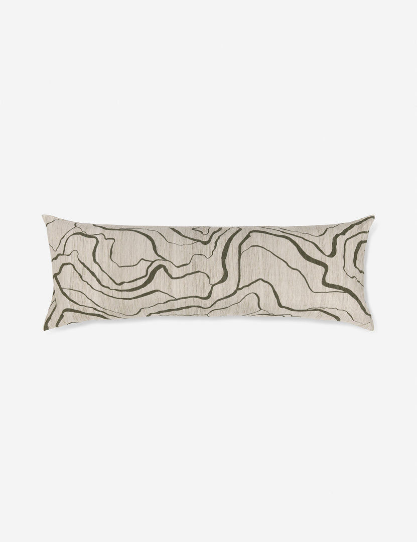 #color::olive #style::long-lumbar | Canyon Olive Green Long Lumbar Pillow by Élan Byrd