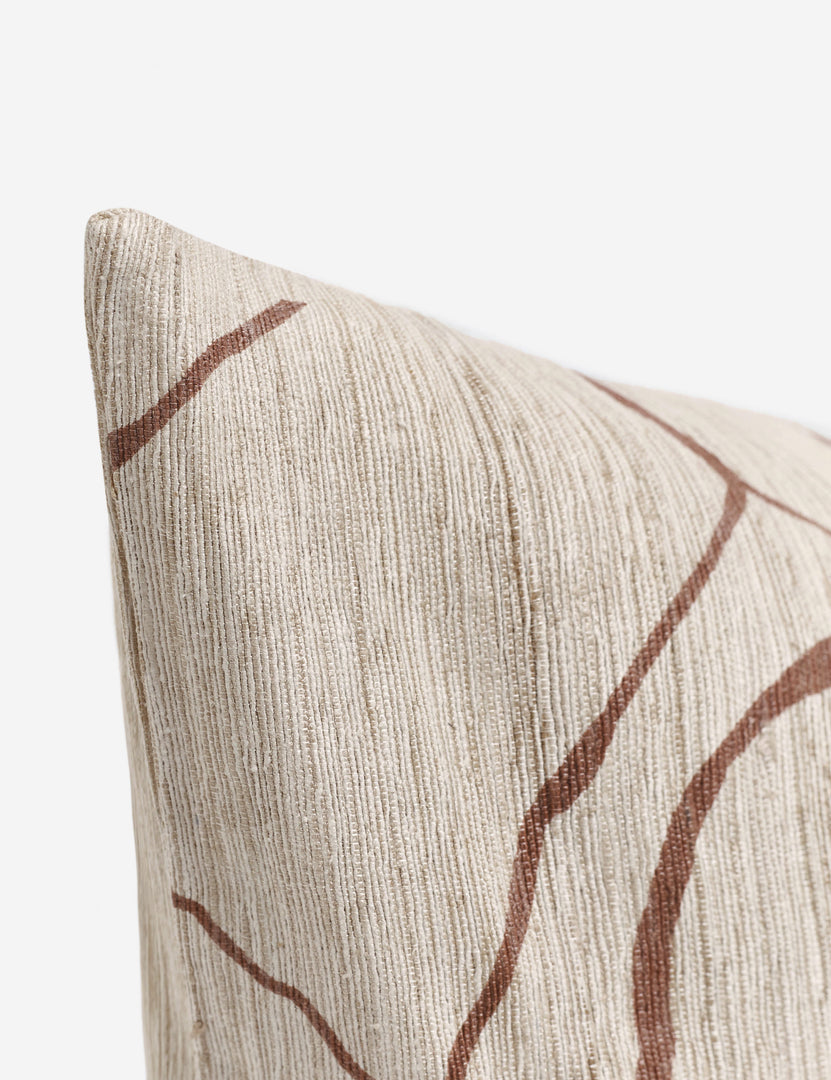 #color::terracotta #style::long-lumbar | Corner shot of the Canyon Terracotta Long Lumbar Pillow