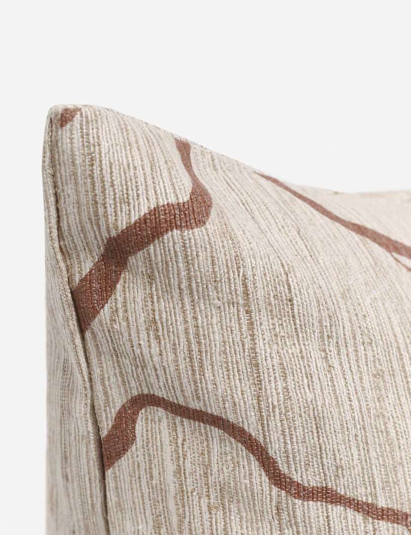 #color::terracotta #style::lumbar | Corner shot of the Canyon Terracotta Lumbar Pillow