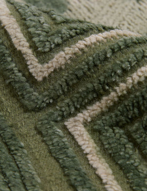 Close up view of the Carlisle Geometric Motif Hand-Knotted Wool Rug by Aimee Song