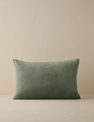 Charlotte Moss Green Lumbar Velvet Pillow
