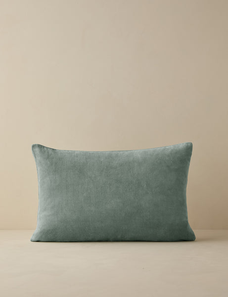 #color::shale-blue #style::lumbar #fill type::with-feather-down-insert  #fill type::pillow-cover-only |   Charlotte Shale Blue Lumbar Velvet Pillow