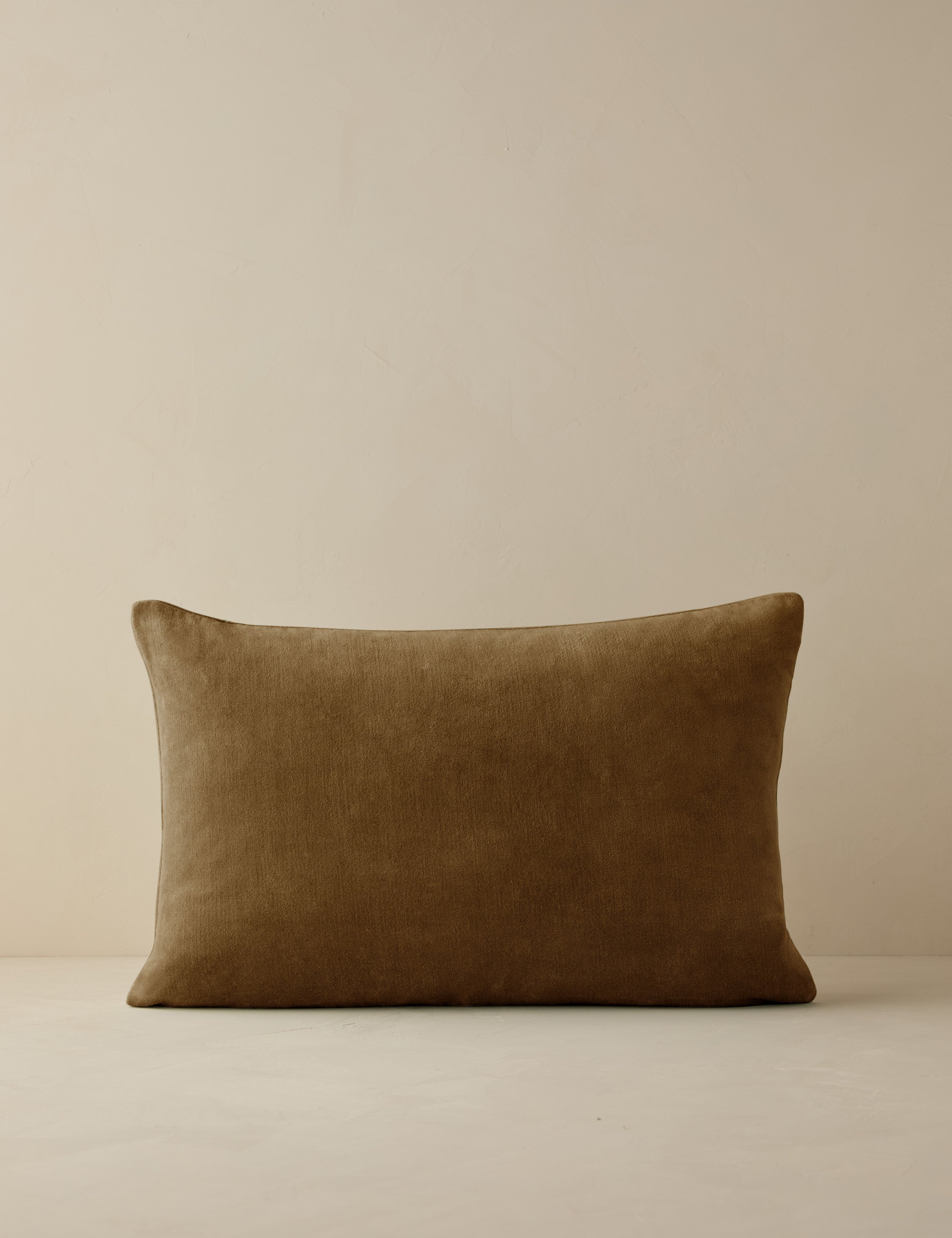 #color::toast #style::lumbar #fill type::with-feather-down-insert  #fill type::pillow-cover-only |   Charlotte Toast Brown Lumbar Velvet Pillow