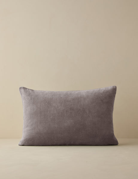 #color::warm-gray #style::lumbar  #fill type::with-feather-down-insert  #fill type::pillow-cover-only |   Charlotte Warm Gray Lumbar Velvet Pillow