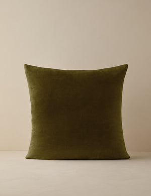 Charlotte Olive Green Square Velvet Pillow