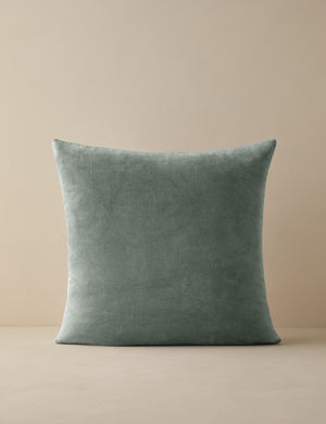 Charlotte Shale Blue Square Velvet Pillow