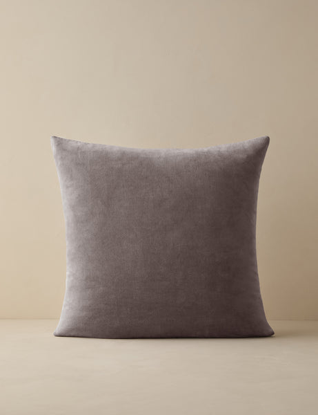 #color::warm-gray #style::square #fill type::with-feather-down-insert  #fill type::pillow-cover-only |   Charlotte Warm Gray Square Velvet Pillow