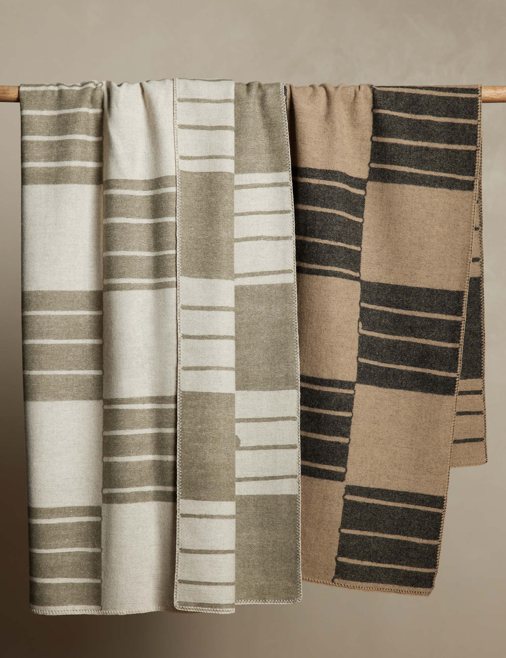 Checkered Reversible Wool Throw by Sarah Sherman Samuel