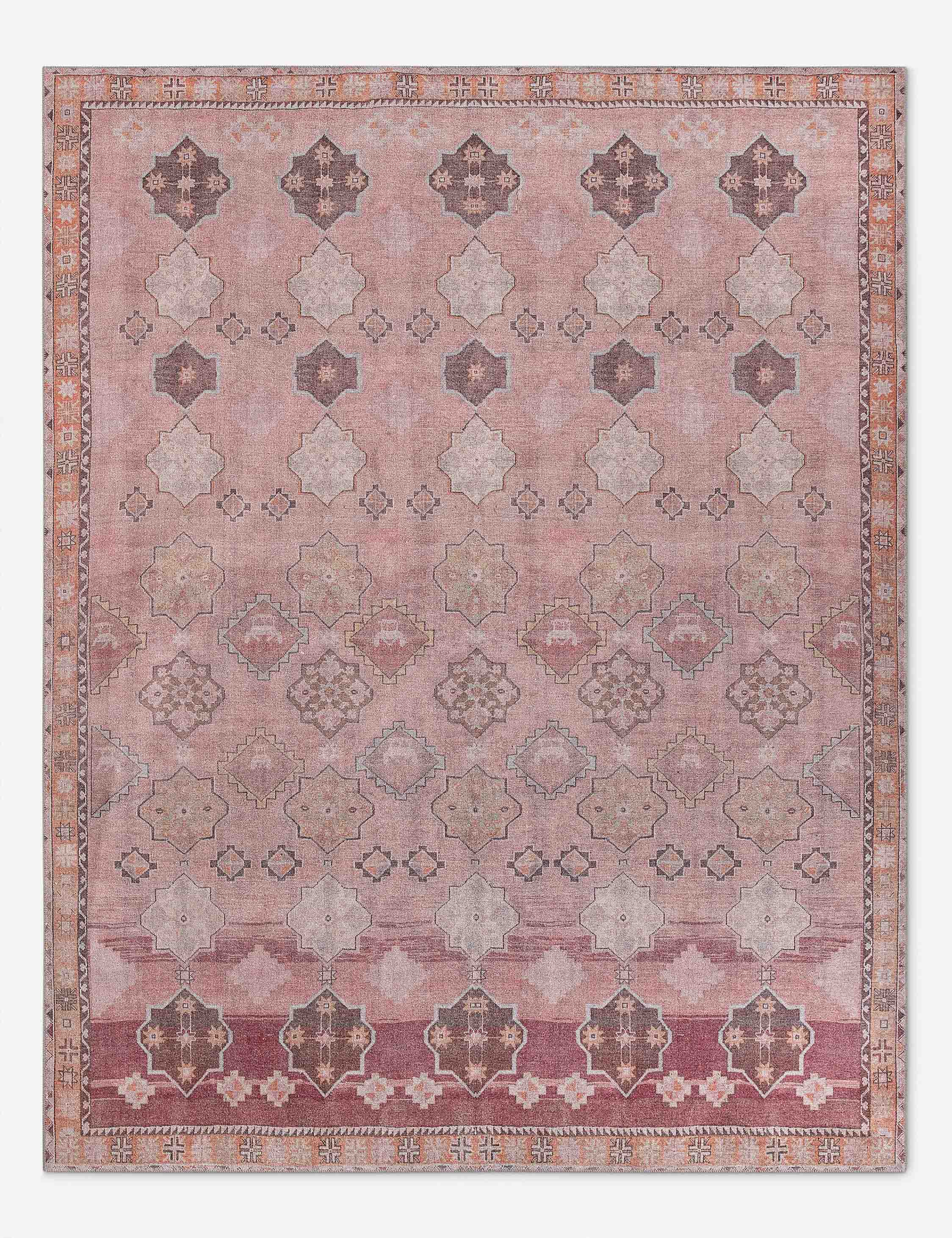Damaris Dusty Pink + Taupe Medallion Rug