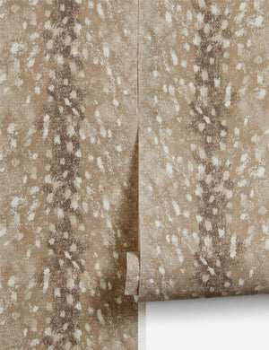 Deer Grasscloth Wallpaper Swatch by Nathan Turner, Brown