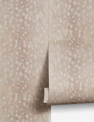 Deer Grasscloth Wallpaper Swatch by Nathan Turner, Pink