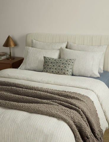 Eadlin Striped European Flax Linen Bedding Collection