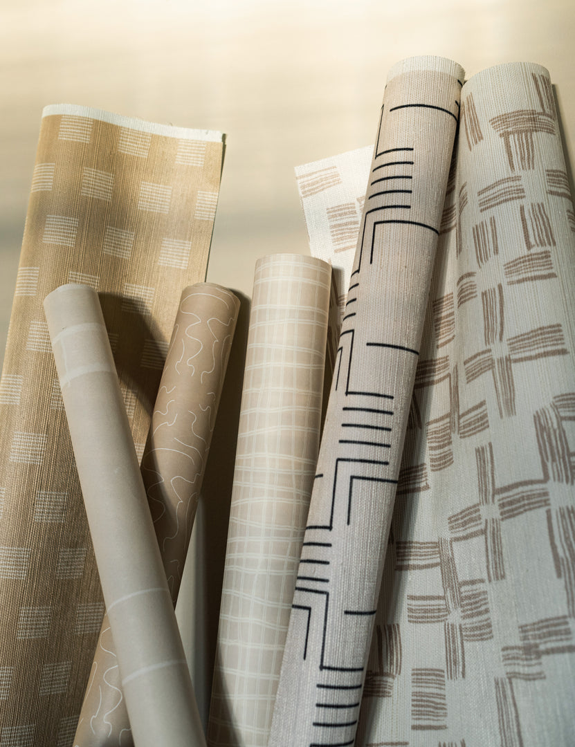 #color::natural | Roll of the Sand Dune Grasscloth Wallpaper by Élan Byrd.
