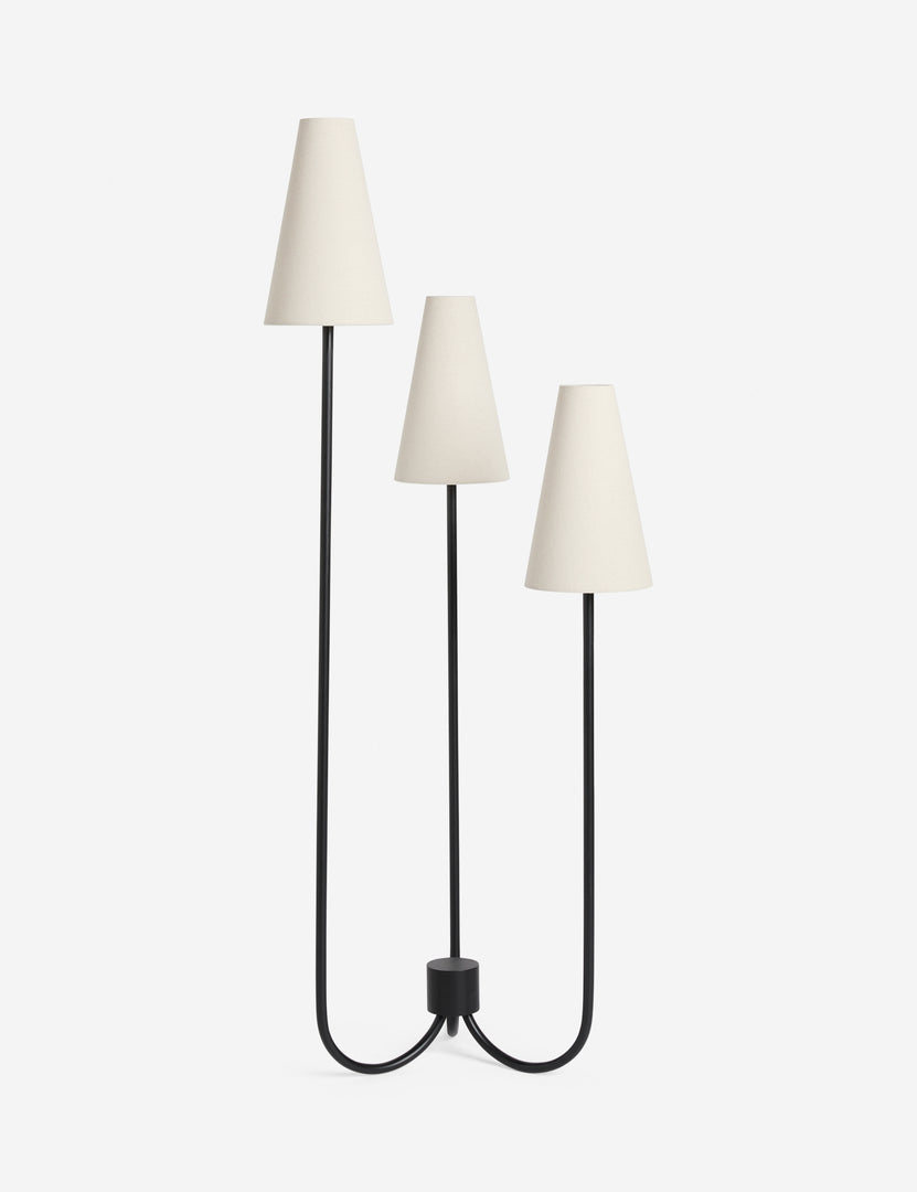 #color::black | Familia slim 3-tapered shade floor lamp by Aimee Song