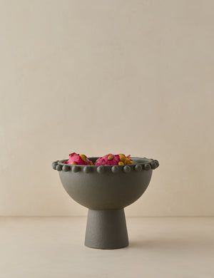 Fayette beaded rim pedestal base ceramic bowl by Aimee Song