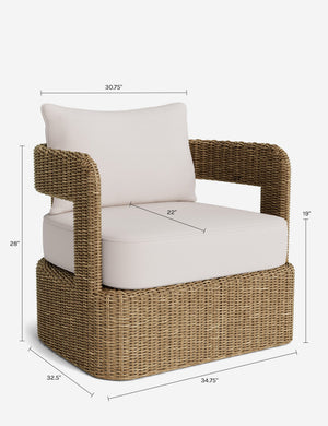 Hadler Outdoor Swivel Lounge Chair : Sunbrella Canvas Black/Canvas White