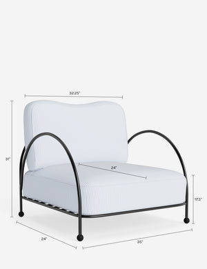 Lanata Outdoor Accent Chair : White Sunbrella Canvas