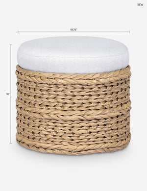 Rowan Indoor / Outdoor Round Ottoman by Amber Lewis x Four Hands : Alessi Linen / 48