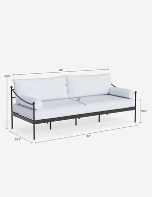 Leni Outdoor Sofa : Sunbrella Canvas Haze/Canvas White
