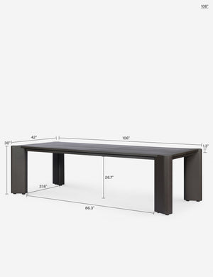 Boone Outdoor Dining Table : Brown / 86