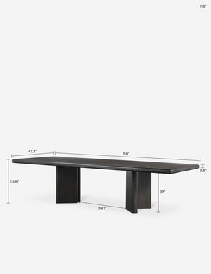 Elsen Dining Table : Dark Brown Oak / 118