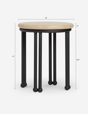 Lanata Outdoor Side Table : Travertine