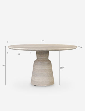 Marsh Indoor / Outdoor Round Dining Table by Amber Lewis x Four Hands : Sandy Gray