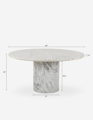 Mercer Round Dining Table : White Marble