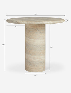Mona Indoor / Outdoor Bistro Table : Canyon Faux Travertine