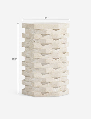 Soni Indoor / Outdoor Round Side Table : Cream