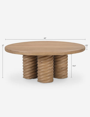Treccia Round Coffee Table by Gillian Segal for Moe's : Natural Oak