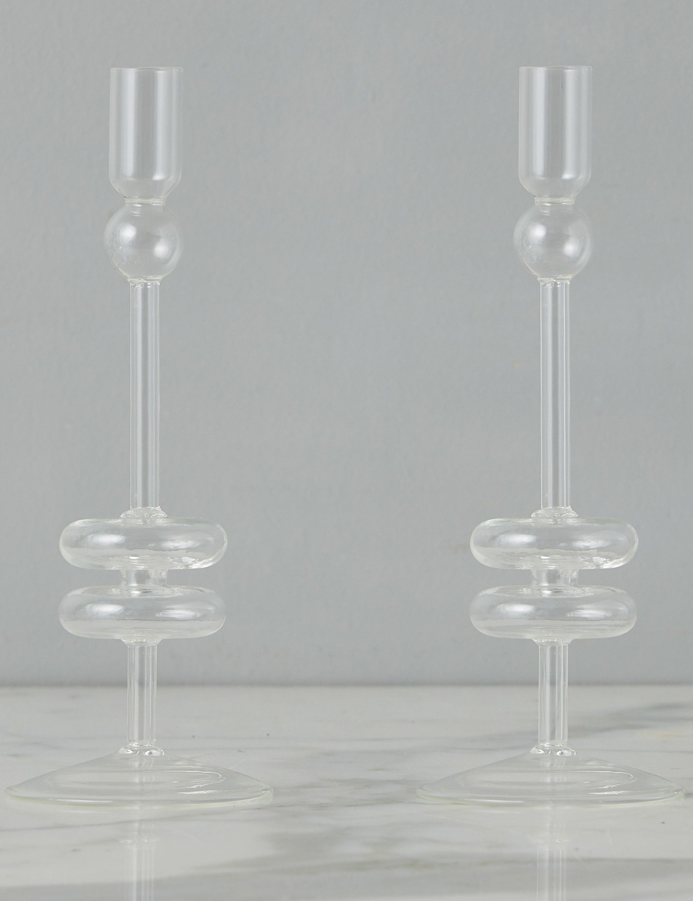 Glass Candlestick Pair (Set of 2) by etúHOME - Thumbnail 5