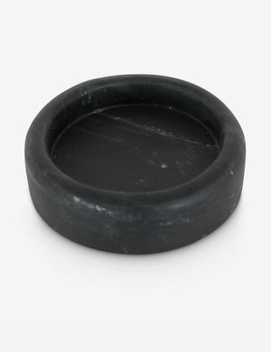 Angled view of the Balland round marble catchall