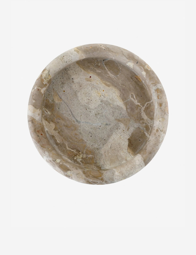 #color::natural | Overhead view of the Balland round marble catchall