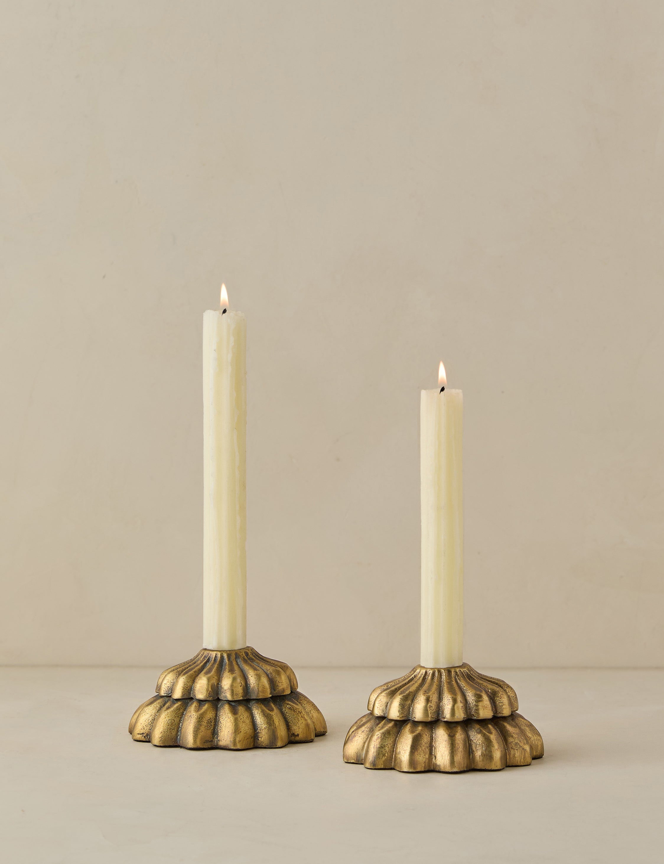 #style::tall-taper--set-of-2 | Giovanna brass taper candle holder