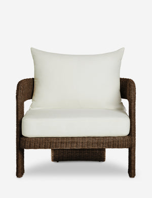 Hadler modern sculptural open frame wicker outdoor accent chair