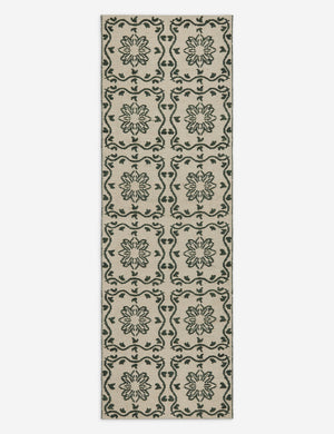 Halstead Indoor / Outdoor Rug Swatch, Ivory and Emerald