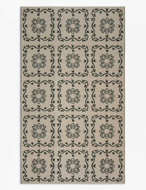 Halstead Indoor / Outdoor Rug Swatch, Ivory and Emerald