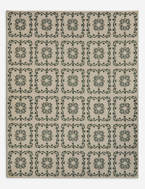 Halstead Indoor / Outdoor Rug Swatch, Ivory and Emerald