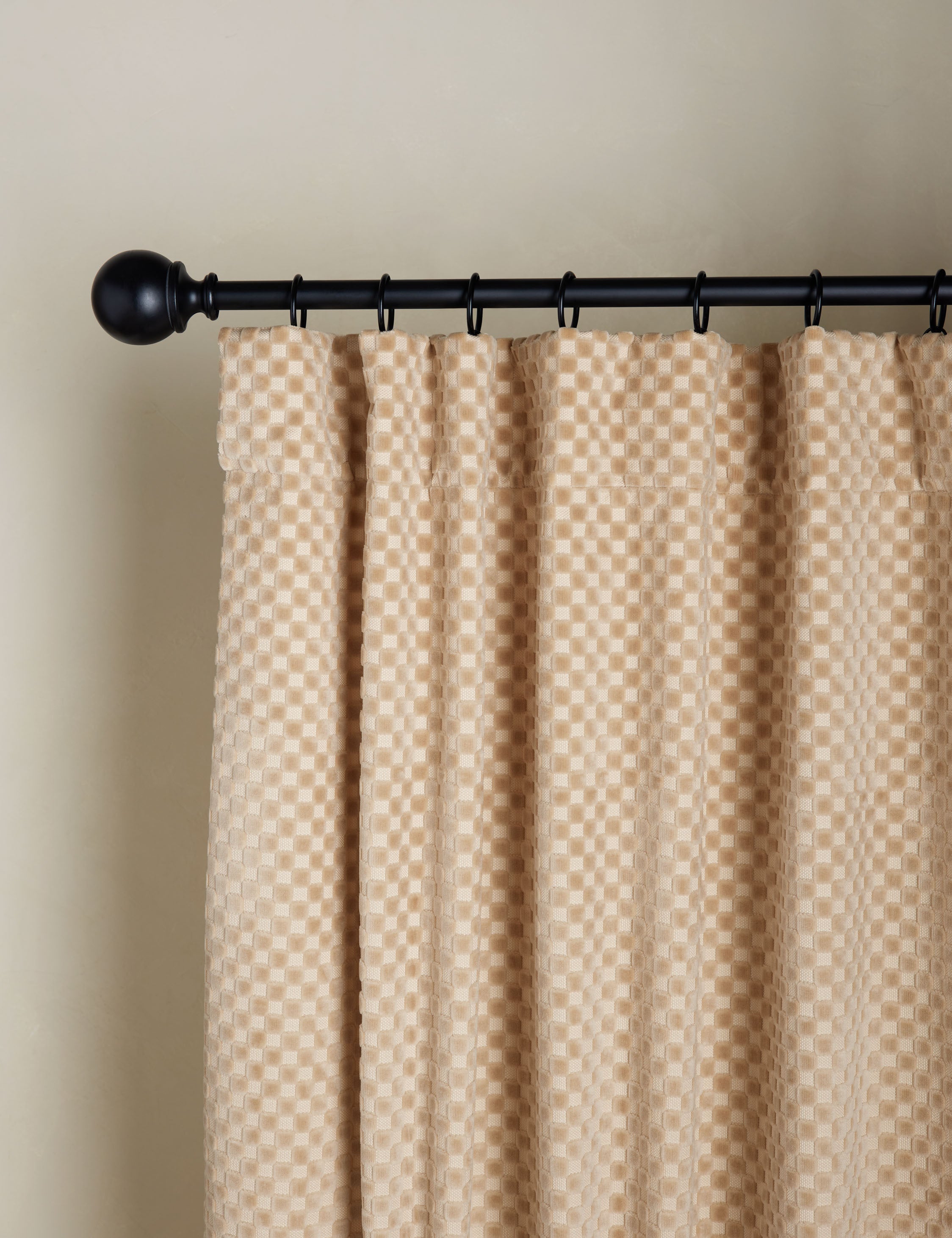 Hi-Lo Checker Velvet Curtain Panel