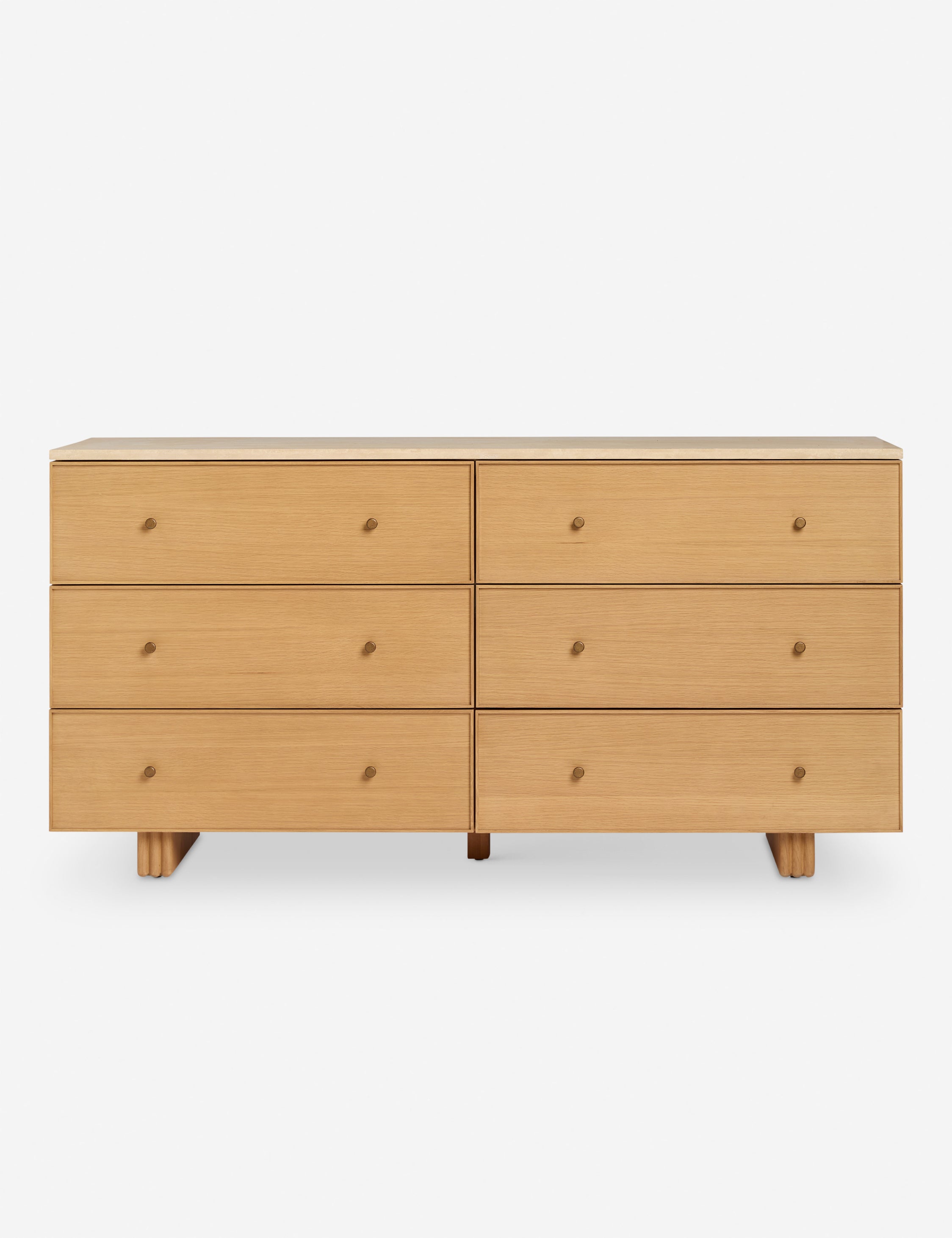 dresser 6 WLIVE Wide 6-Drawer Modern Horizontal Wood Dresser Black main image 1